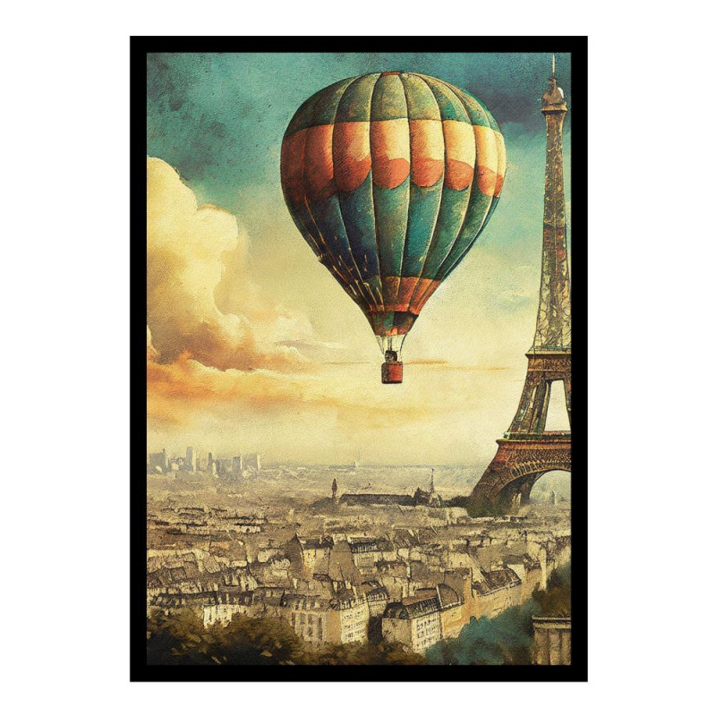 Wandbild 'Vintage Ballon Paris'