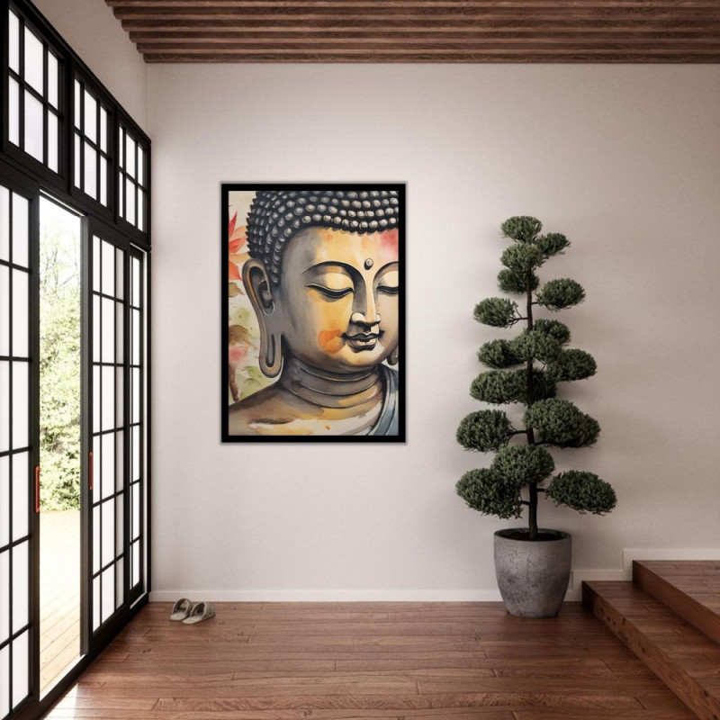 Wandbild 'Feines Aquarell von Buddha'