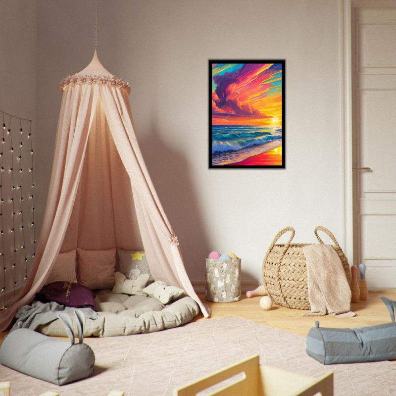 Wandbild 'Psychedelischer Sonnenuntergang'