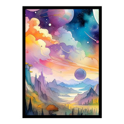 Wandbild 'Fantasievoller Traumplanet'