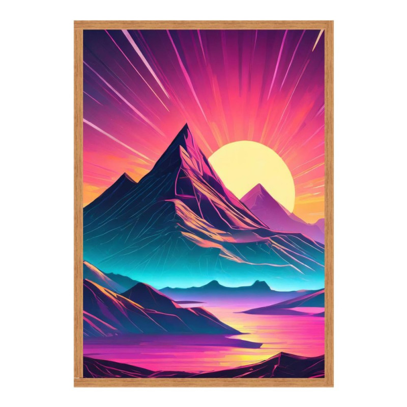 Wandbild 'Neon Berglandschaft'