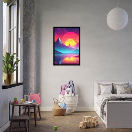 Wandbild 'Neon Berg'