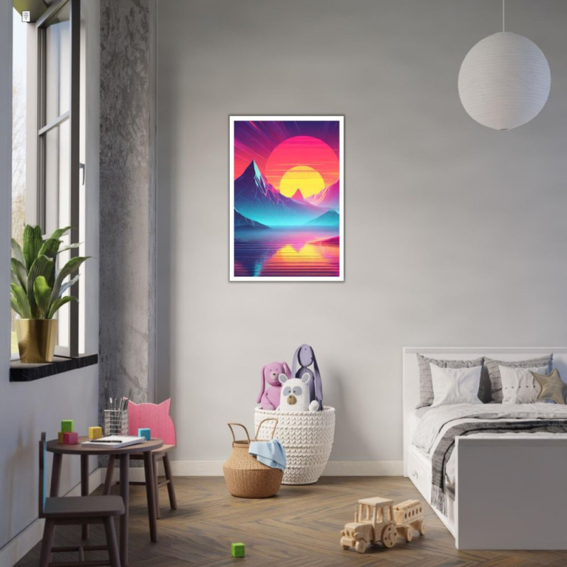 Wandbild 'Neon Berg'