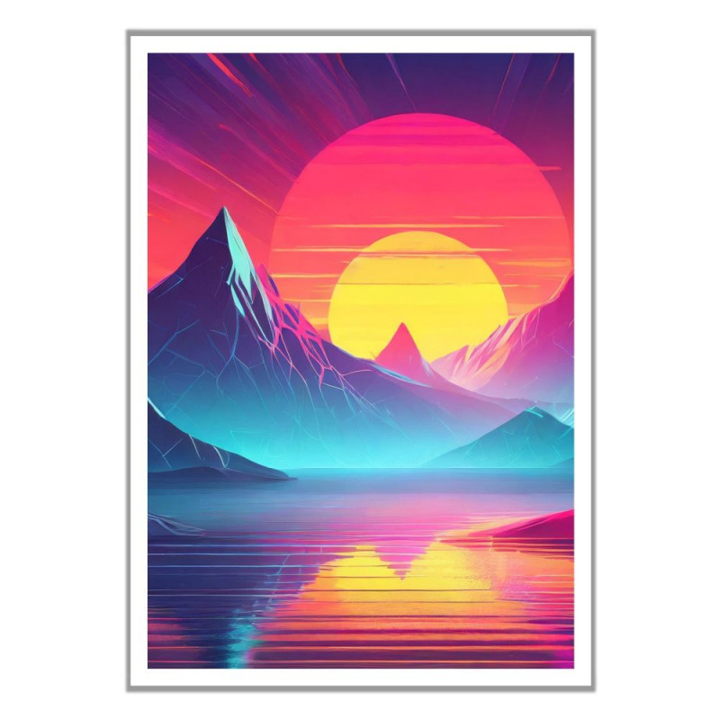 Wandbild 'Neon Berg'