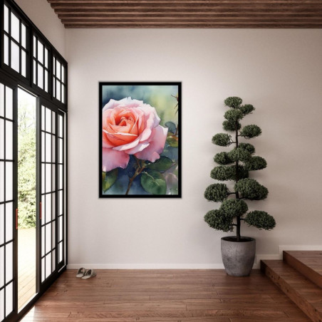 Wandbild 'Feine Details der Rose   Aquarell'