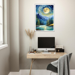 Wandbild 'Mondlicht durch den Wald'