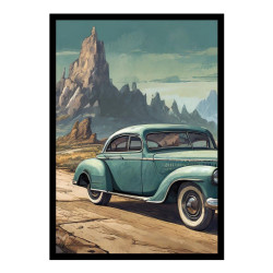 Wandbild 'Schönes Vintage Auto in der Landschaft'