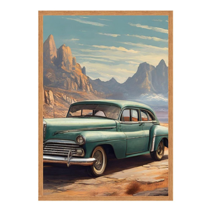 Wandbild 'Auto in der Landschaft'