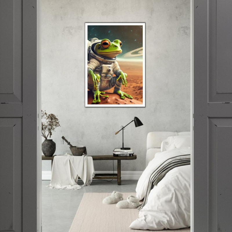 Wandbild 'Frosch im All'