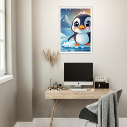 Wandbild 'Süßer Pinguin auf der Eisfläche – Charmant'