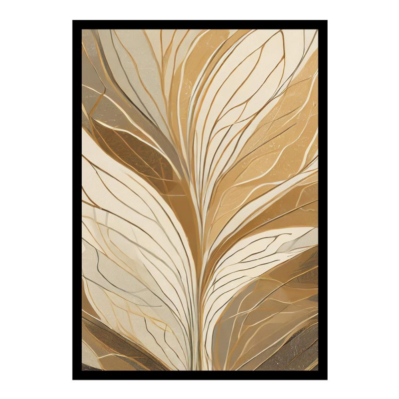 Wandbild 'Blumenlinien Design – Beige Illustrationen'