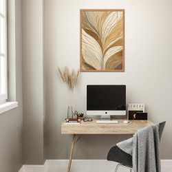 Wandbild 'Blumenlinien Design – Beige Illustrationen'