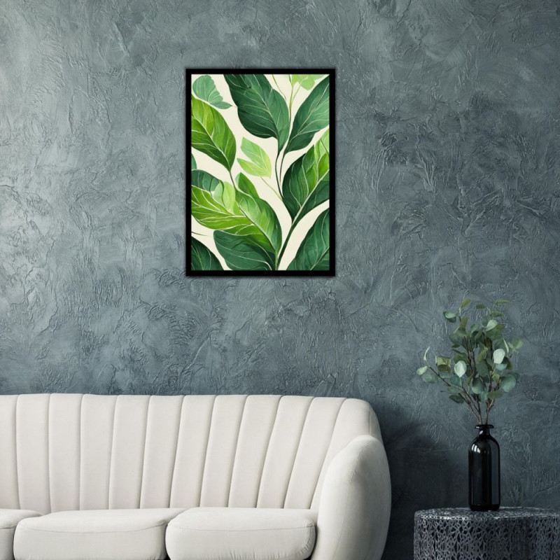Wandbild 'Stilvolles Blattmuster – Grüntöne'