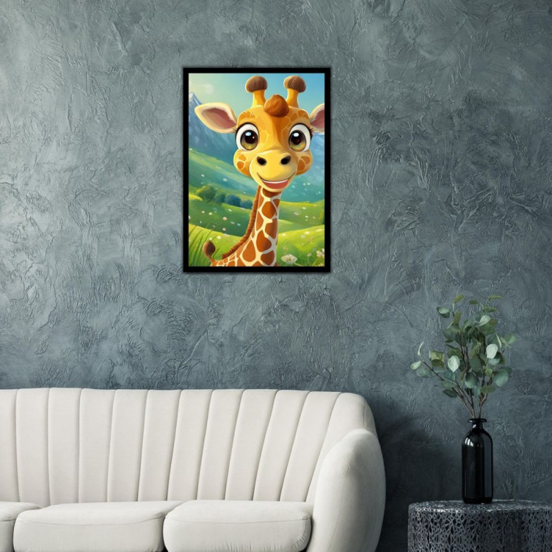 Wandbild 'Giraffe auf der Wiese – Großer Blickfang'