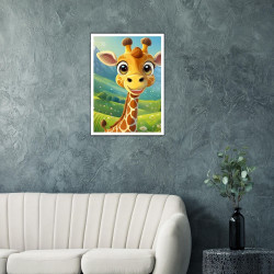 Wandbild 'Giraffe auf der Wiese – Großer Blickfang'