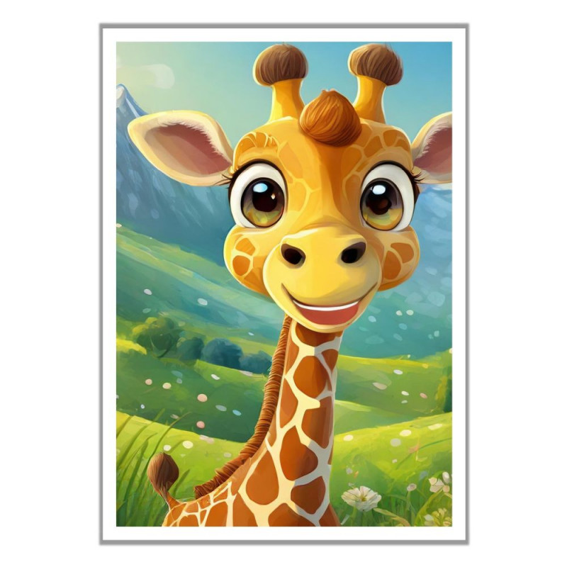 Wandbild 'Giraffe auf der Wiese – Großer Blickfang'