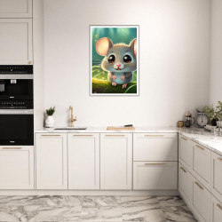 Wandbild 'Niedliche kleine Maus im Gras – Charmantes Kunstwerk'