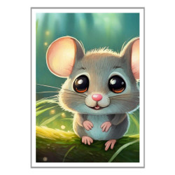 Wandbild 'Niedliche kleine Maus im Gras – Charmantes Kunstwerk'