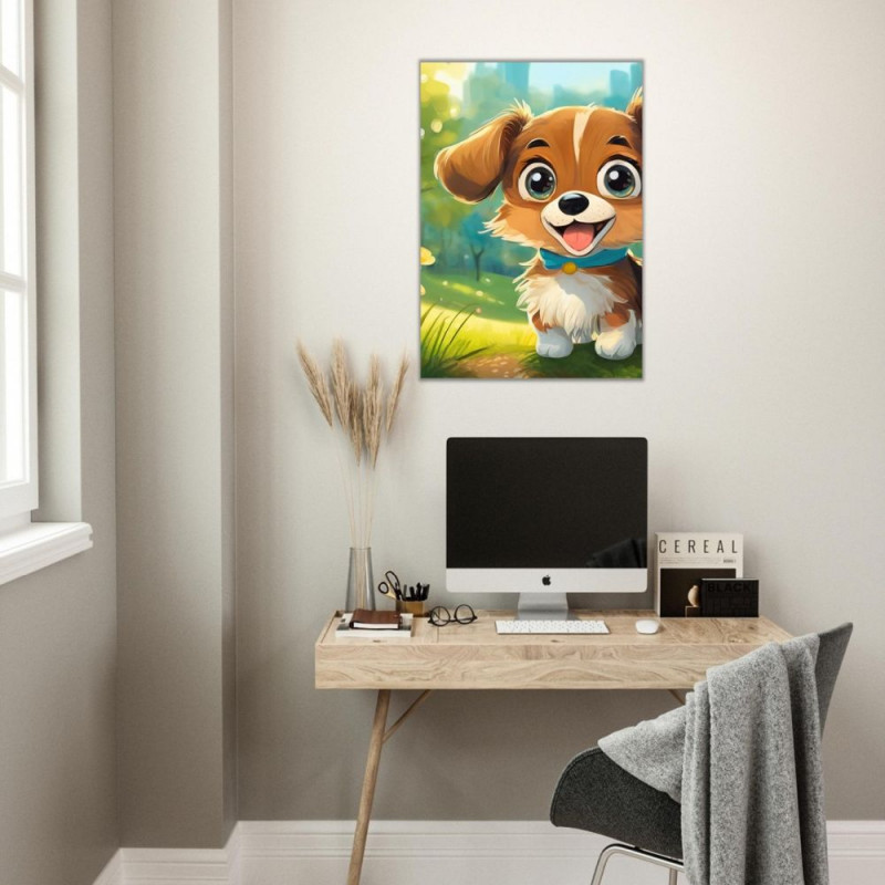 Wandbild 'Niedlicher Hund im Park – Charmantes Kunstwerk'