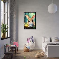 Wandbild 'Niedlicher Hase im hellen Wald – Charmant'