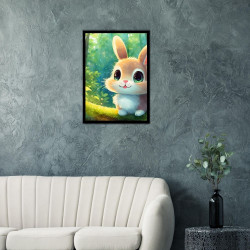 Wandbild 'Hase im hellen Wald – Charmant'