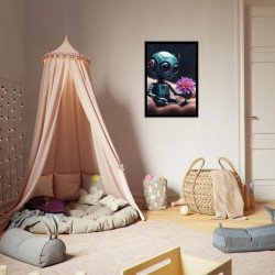 Wandbild 'Roboter mit Blume'