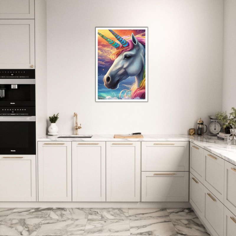 Wandbild 'Magisches Einhorn – Strahlendes Wesen'