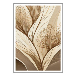 Wandbild 'Blumenlinien Design – Beige Illustrationen'