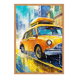 Wandbild 'Buntes Taxi – Lustige Metropole'