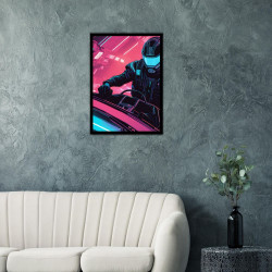 Wandbild 'Die Cyber Punk Neon Stadt'