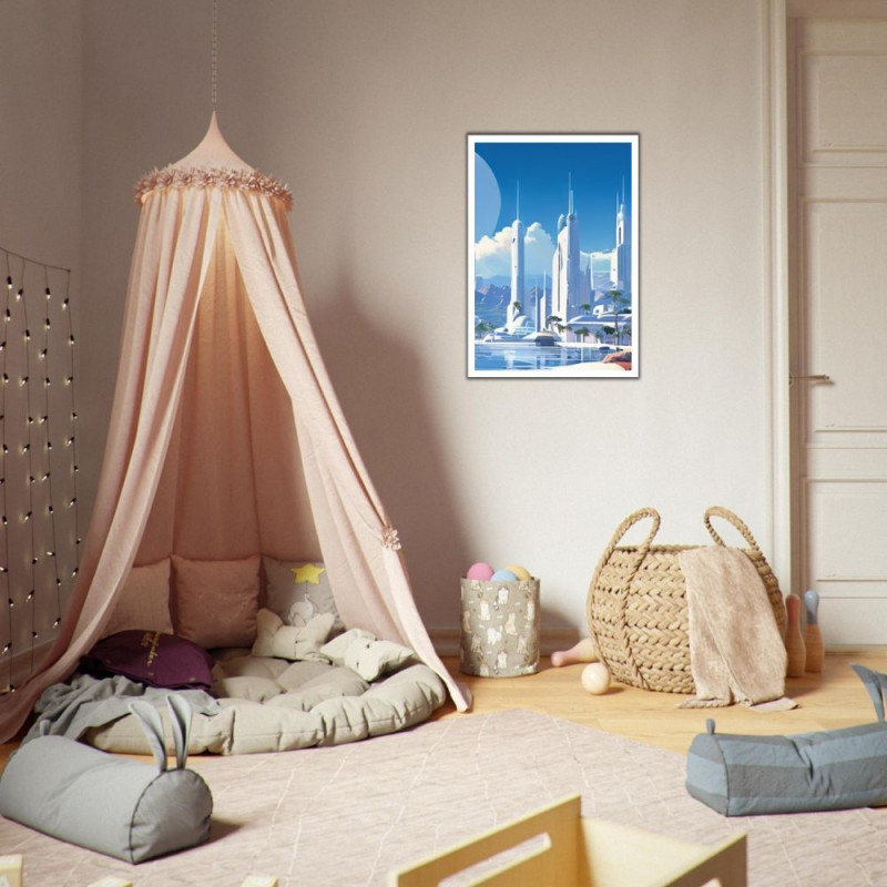 Wandbild 'Futurristische Stadt'