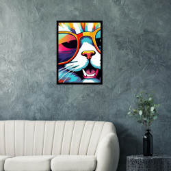 Wandbild 'Katze aus einer Pop Art Illustration'