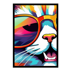 Wandbild 'Katze aus einer Pop Art Illustration'