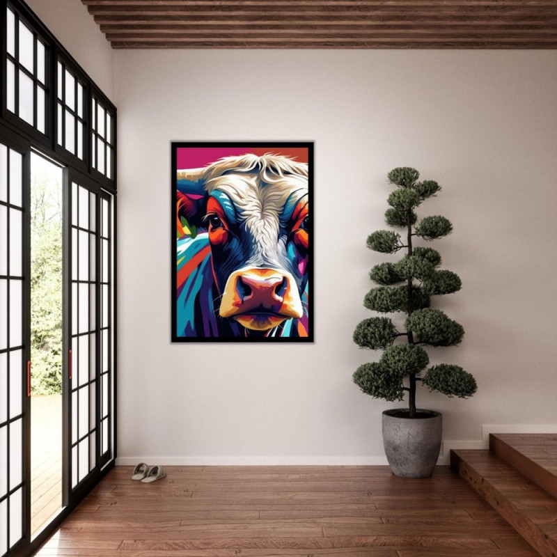 Wandbild 'Moderne Pop Art Rind Kunst'