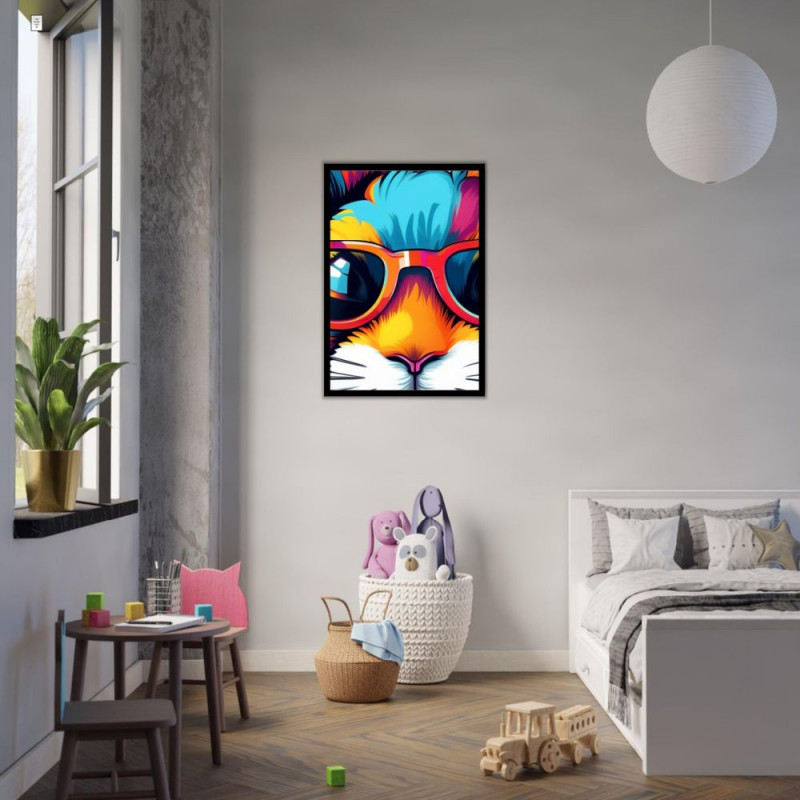 Wandbild 'Hase aus einer Pop Art Illustration'