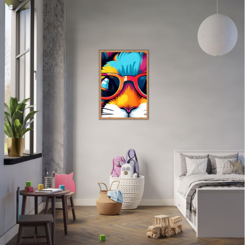 Wandbild 'Hase aus einer Pop Art Illustration'