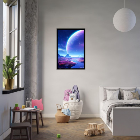 Wandbild 'Science Fiction Landschaft einer weiten Welt'