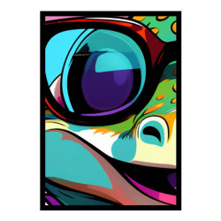 Wandbild 'Gecko aus einer Pop Art Illustration'