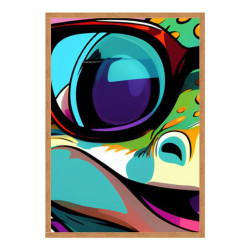 Wandbild 'Gecko aus einer Pop Art Illustration'