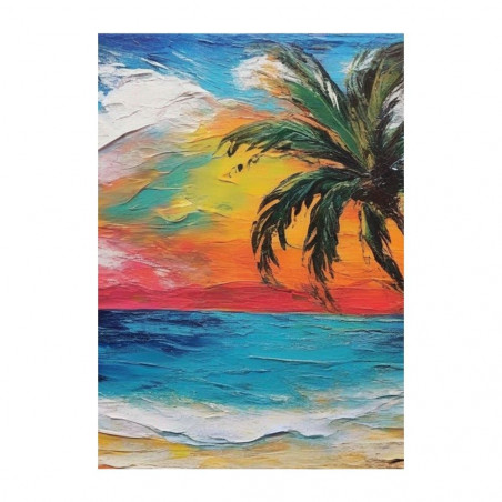 Wandbild 'Der Strand bei Sonnenuntergang   Acryl'