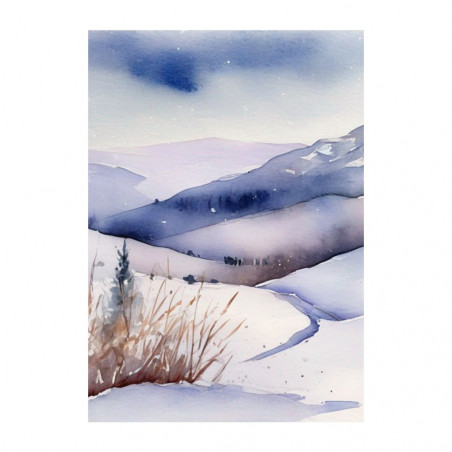 Wandbild 'Landschaft im Schnee   Aquarell'