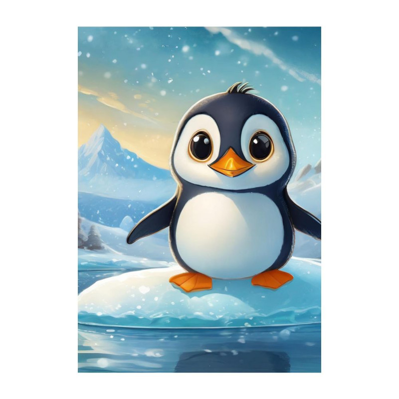 Wandbild 'Pinguin auf der Eisfläche – Charmantes Kunstwerk'